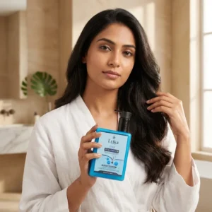 smooth shiny hair after using anti hair fall conditioner